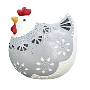 Coq peint à la main - 12 cm