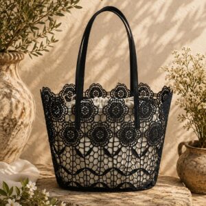 Cabas en Dentelle Noir - Petit