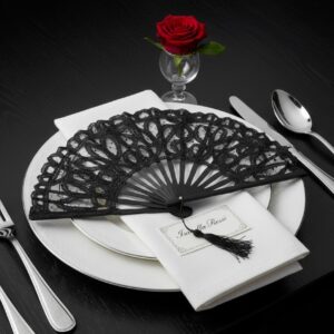 Eventail noir 20 cm